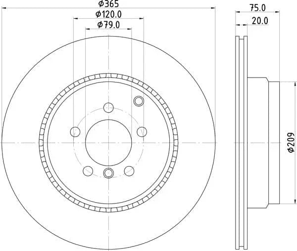Mintex Brake Discs Rear Vented Set Of 2 MDC2274 365mm - image 4