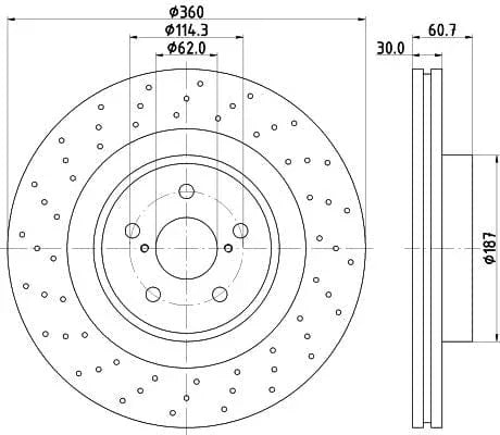 Mintex Brake Discs Front Perforated Vented Set Of 2 MDC2276 360mm - image 3