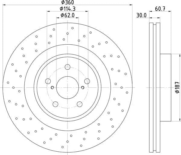 Mintex Brake Discs Front Perforated Vented Set Of 2 MDC2276 360mm - image 4
