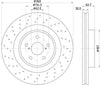 Mintex Brake Discs Front Perforated Vented Set Of 2 MDC2276 360mm thumbnail