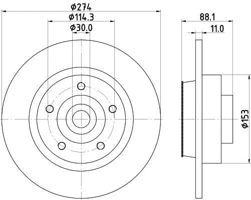 Mintex Brake Discs Rear Solid Set Of 2 MDC2284 274mm - image 3