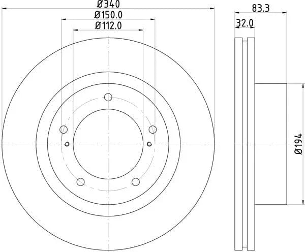Mintex Brake Discs Front Vented Set Of 2 MDC2287 340mm - image 4