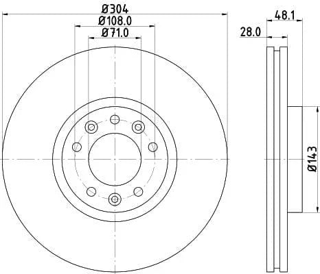 Mintex Brake Discs Front Vented Set Of 2 MDC2293 304mm - image 3