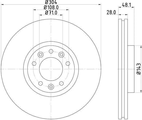 Mintex Brake Discs Front Vented Set Of 2 MDC2293 304mm - image 4