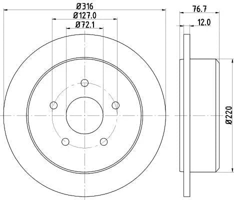 Mintex Brake Discs Rear Solid Set Of 2 MDC2297 316mm - image 3