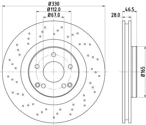 Mintex Brake Discs Front Perforated Vented Set Of 2 MDC2301 330mm - image 3
