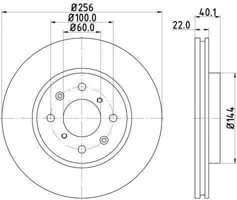 Mintex Brake Discs Front Vented Set Of 2 MDC2304 256mm - image 3