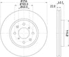 Mintex Brake Discs Front Vented Set Of 2 MDC2304 256mm thumbnail