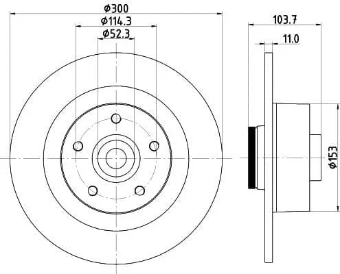 Mintex Brake Discs Rear Solid Set Of 2 MDC2305 300mm - image 3