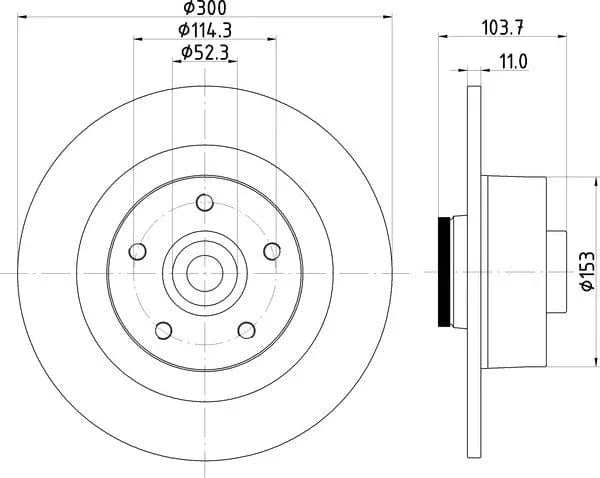 Mintex Brake Discs Rear Solid Set Of 2 MDC2305 300mm - image 4