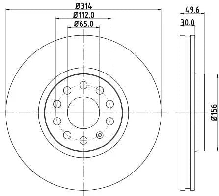 Mintex Brake Discs Front Vented Set Of 2 MDC2317 314mm - image 3