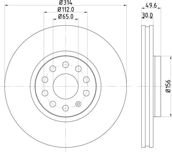 Mintex Brake Discs Front Vented Set Of 2 MDC2317 314mm - image 4