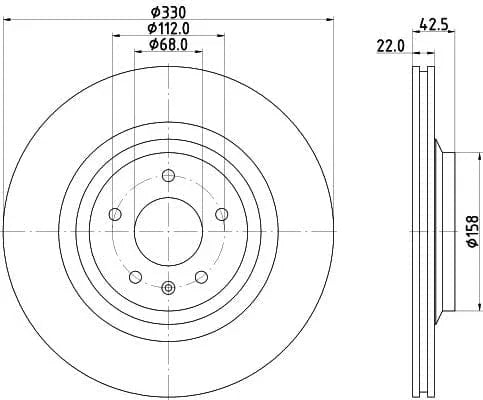 Mintex Brake Discs Rear Vented Set Of 2 MDC2318 330mm - image 3