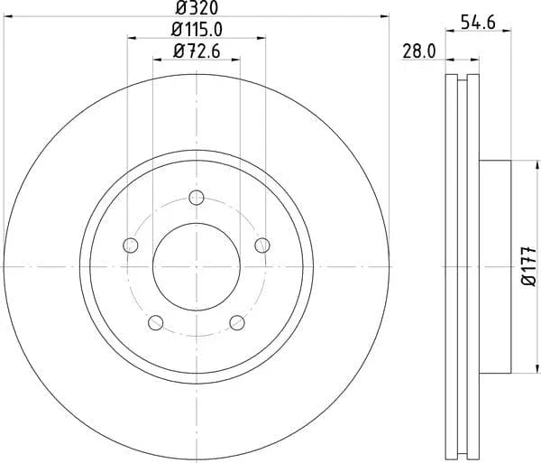 Mintex Brake Discs Front Vented Set Of 2 MDC2319 320mm - image 4