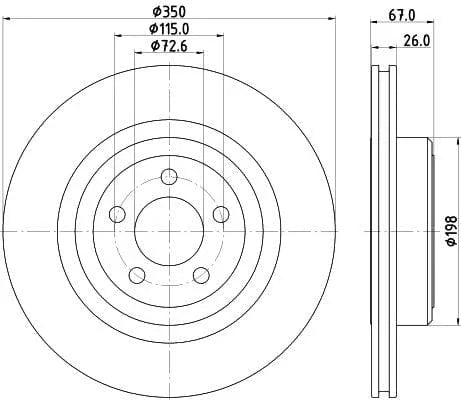 Mintex Brake Discs Rear Vented Set Of 2 MDC2320 350mm - image 3