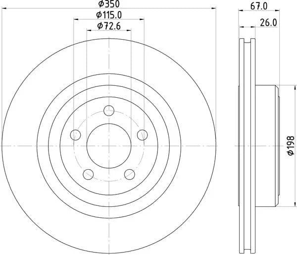 Mintex Brake Discs Rear Vented Set Of 2 MDC2320 350mm - image 4