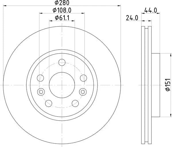 Mintex Brake Discs Front Vented Set Of 2 MDC2321 280mm - image 4