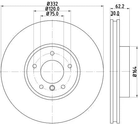 Mintex Brake Discs Front Vented Set Of 2 MDC2329 332mm - image 3