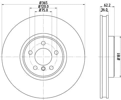 Mintex Brake Discs Front Vented Set Of 2 MDC2330 365mm - image 3