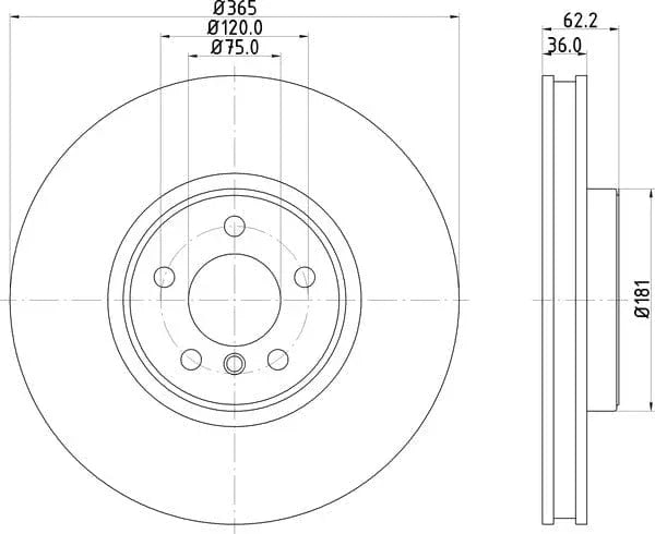 Mintex Brake Discs Front Vented Set Of 2 MDC2330 365mm - image 4