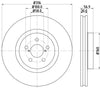 Mintex Brake Discs Front Vented Set Of 2 MDC2339 316mm thumbnail