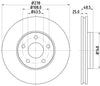 Mintex Brake Discs Front Vented Set Of 2 MDC2342C 278mm thumbnail