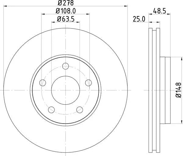 Mintex Brake Discs Front Vented Set Of 2 MDC2342C 278mm - image 4