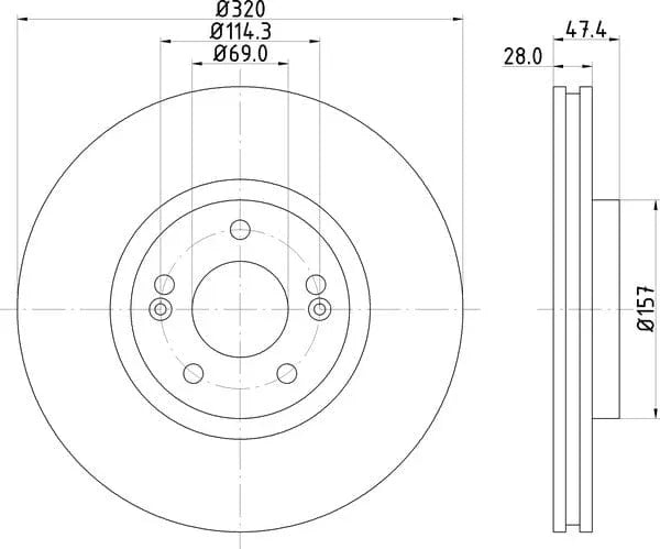 Mintex Brake Discs Front Vented Set Of 2 MDC2343 320mm - image 4