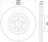 Mintex Brake Discs Front Vented Set Of 2 MDC2348 356mm thumbnail