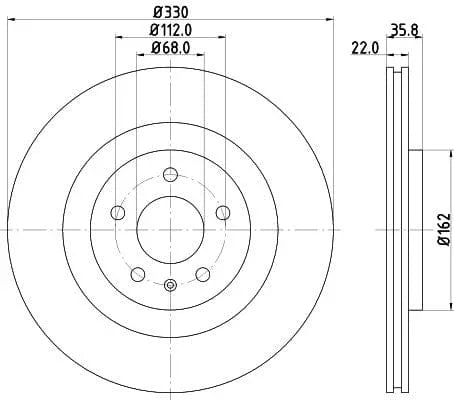 Mintex Brake Discs Rear Vented Set Of 2 MDC2349 330mm - image 3