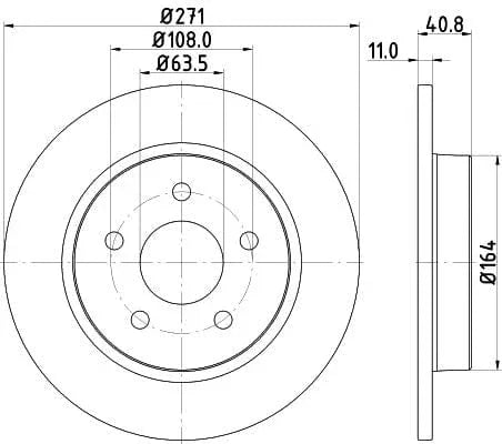 Mintex Brake Discs Rear Solid Set Of 2 MDC2358 271mm - image 3