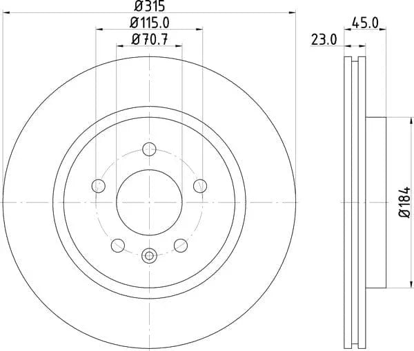 Mintex Brake Discs Rear Vented Set Of 2 MDC2363 315mm - image 4