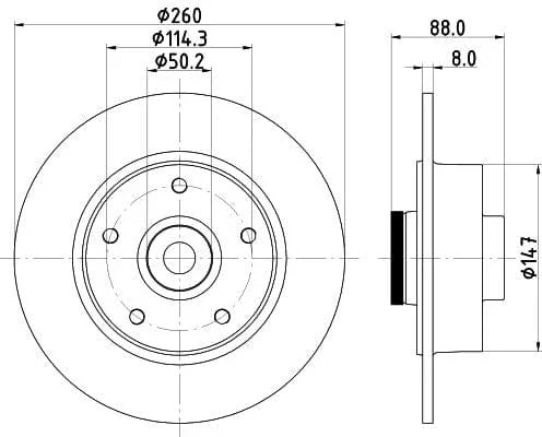 Mintex Brake Discs Rear Solid Set Of 2 MDC2374 260mm - image 3