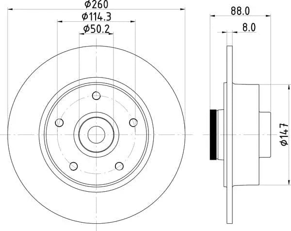 Mintex Brake Discs Rear Solid Set Of 2 MDC2374 260mm - image 4