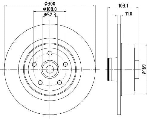 Mintex Brake Discs Rear Solid Set Of 2 MDC2375 300mm - image 3
