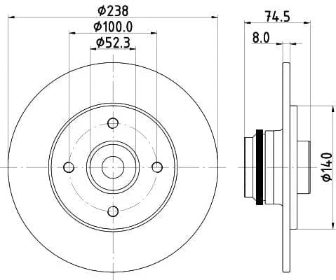 Mintex Brake Discs Rear Solid Set Of 2 MDC2381 238mm - image 3