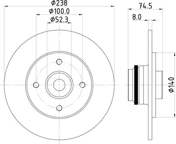 Mintex Brake Discs Rear Solid Set Of 2 MDC2381 238mm - image 4
