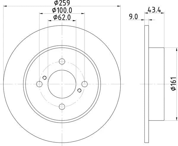 Mintex Brake Discs Rear Solid Set Of 2 MDC2383 259mm - image 4