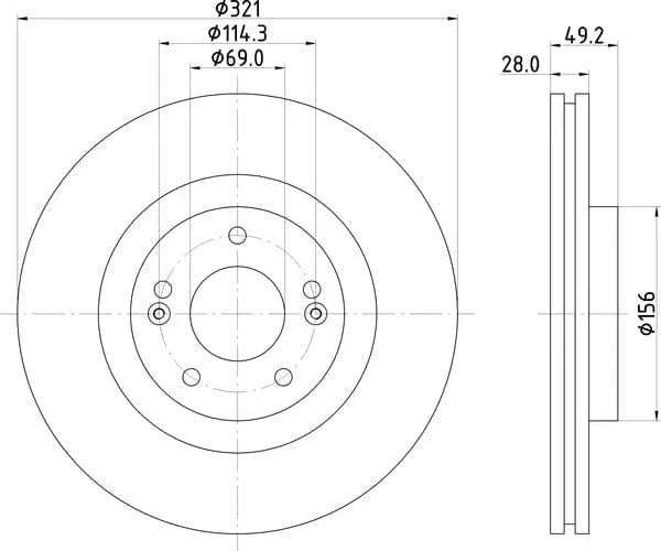Mintex Brake Discs Front Vented Set Of 2 MDC2390C 321mm - image 4