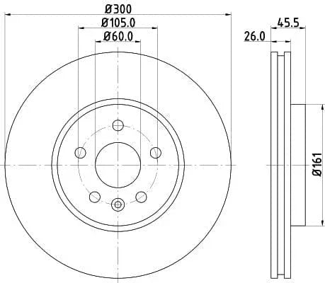 Mintex Brake Discs Front Vented Set Of 2 MDC2394 300mm - image 3