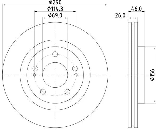 Mintex Brake Discs Front Vented Set Of 2 MDC2494 290mm - image 4