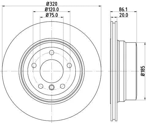 Mintex Brake Discs Rear Vented Set Of 2 MDC2497 320mm - image 3