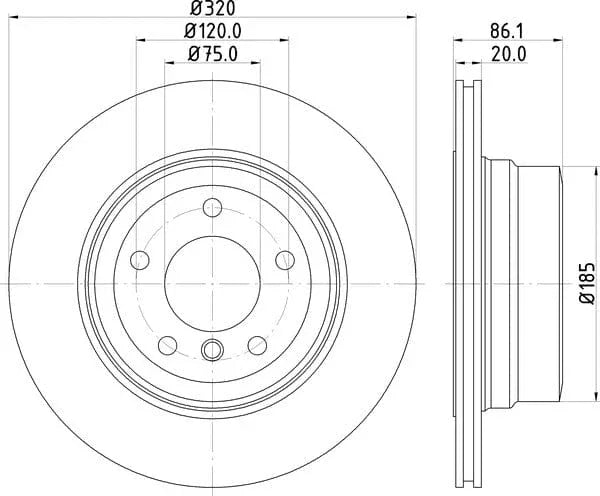 Mintex Brake Discs Rear Vented Set Of 2 MDC2497 320mm - image 4