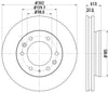 Mintex Brake Discs Front Vented Set Of 2 MDC2498 302mm thumbnail