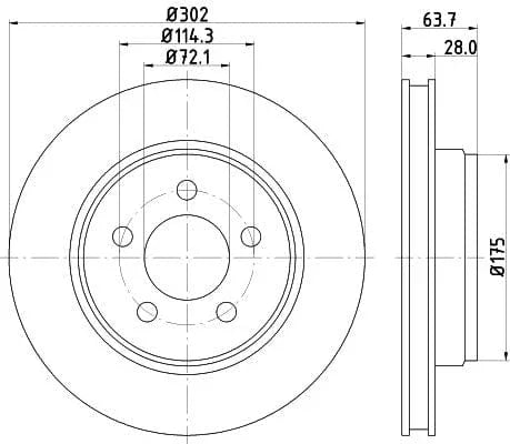 Mintex Brake Discs Front Vented Set Of 2 MDC2501 302mm - image 3