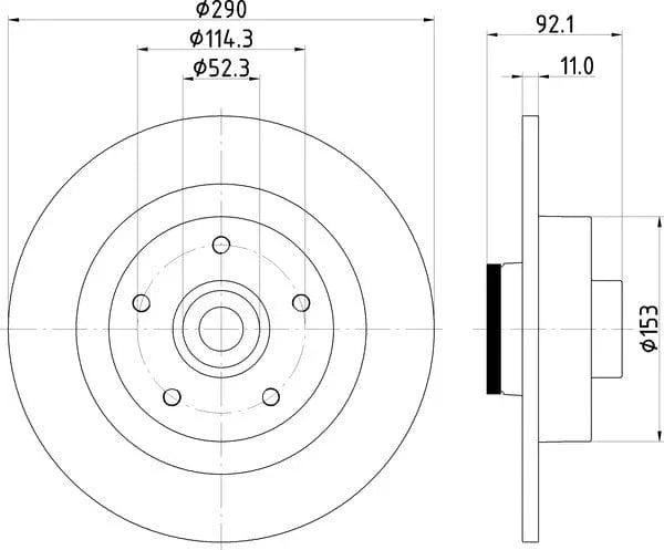 Mintex Brake Discs Rear Solid Set Of 2 MDC2512 290mm - image 4