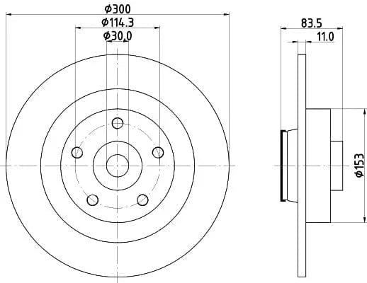 Mintex Brake Discs Rear Solid Set Of 2 MDC2513 300mm - image 3