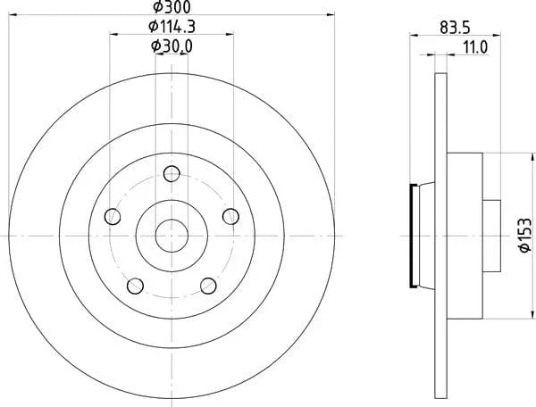 Mintex Brake Discs Rear Solid Set Of 2 MDC2513 300mm - image 4