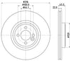 Mintex Brake Discs Front Vented Set Of 2 MDC2523 316mm thumbnail