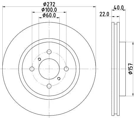 Mintex Brake Discs Front Vented Set Of 2 MDC2526 272mm - image 3